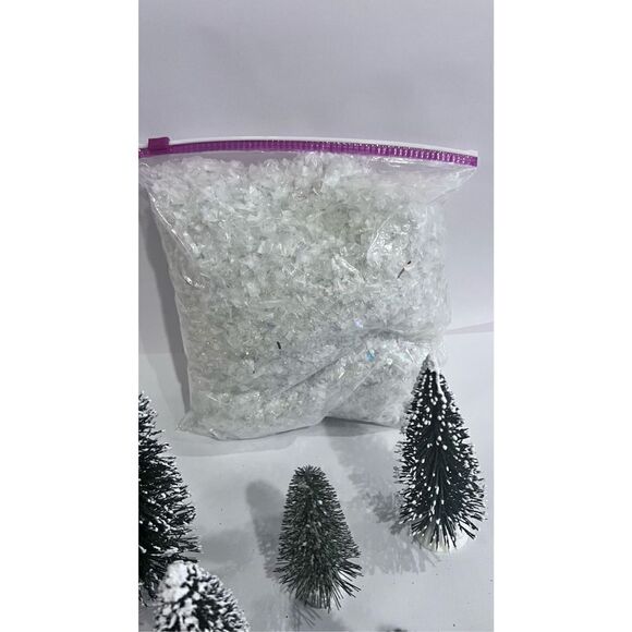 LEMAX HOLIDAY TIME CHRISTMAS VILLAGE BOTTLE NECK CHRISTMAS TREES SET 19 W/ SNOW - Picture 10 of 10